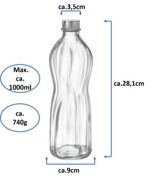Preview: Wasserflaschen Aqua 1Liter - 2 Stück